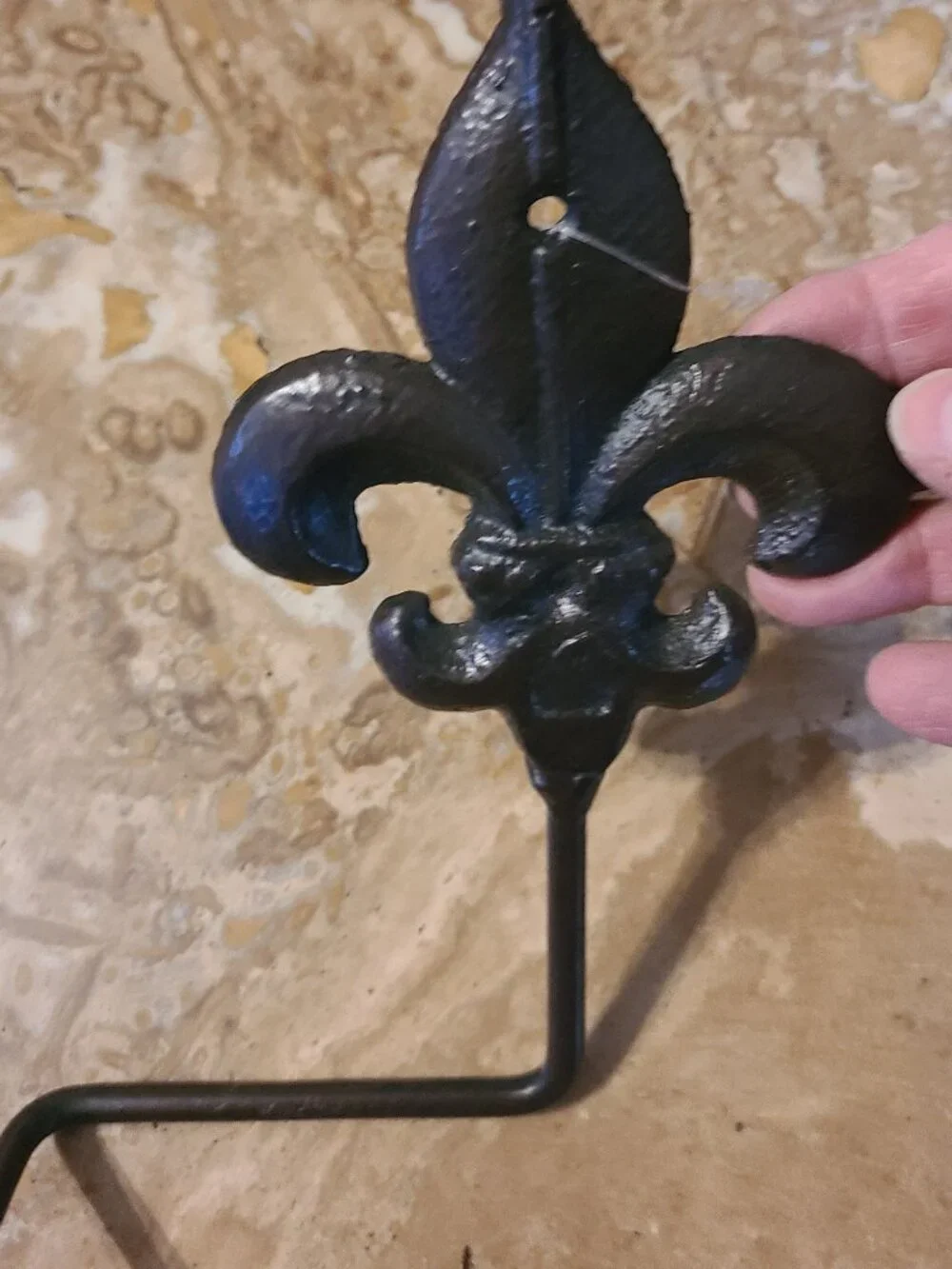 Fleur de Lis Iron Toilet Paper Holder & Towel Holder Ring New Orleans Decor